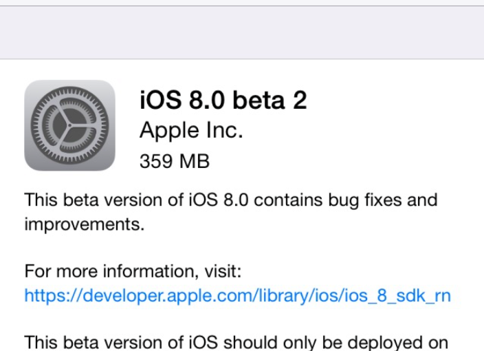 Apple releases iOS 8 beta 2 along with new Apple TV OS update