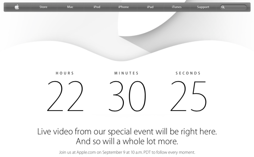 Apple redirects homepage to today’s event countdown